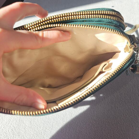 Radley London Leather Crossbody Bag Beige Double Zip Small Purse - Picture 4 of 10